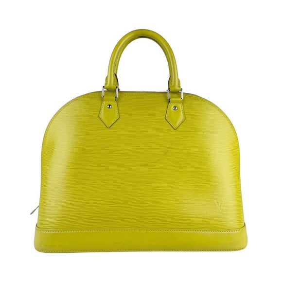 Louis Vuitton Epi Alma Handbag in Yellow-Green and Silver, Women's, Z6797 - Picture 1 of 5